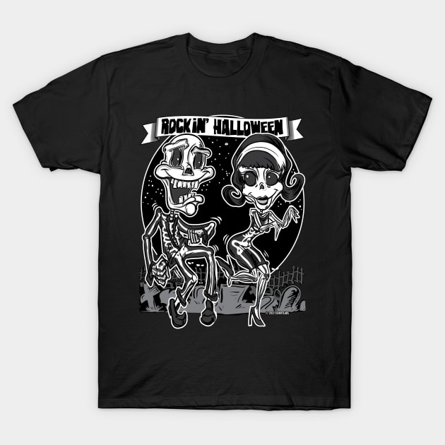 Rockin' Halloween with Skeletons T-Shirt by eShirtLabs